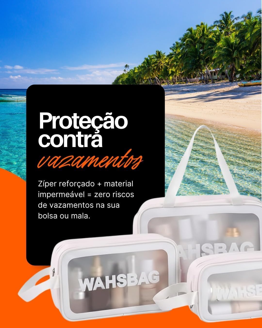 Kit 3 Necessaire Feminina Viagem Praia PVC Impermeável Zíper Grande Espaçosa Bolsa Organizadora Cosméticos Lavável Durável Prática Estilo Blogueira Luxo (PRETA) Kit 3 Necessaire Feminina Viagem Praia PVC Impermeável Zíper Grande Espaçosa Bolsa Organizadora Cosméticos Lavável Durável Prática Estilo Blogueira Luxo (PRETA)