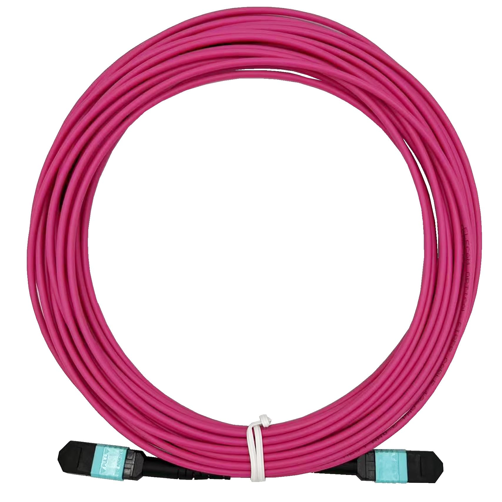 Elfcam® - 5 m Câble Fibre MPO-OM4 Multimode 12 Fibres, Type B, Violet, MPO Female to MPO Female, Optimisé Pour 40G QSFP+ SR4/CSR4 et 100G QSFP28 SR4 pour Centres De Données Haute Densité