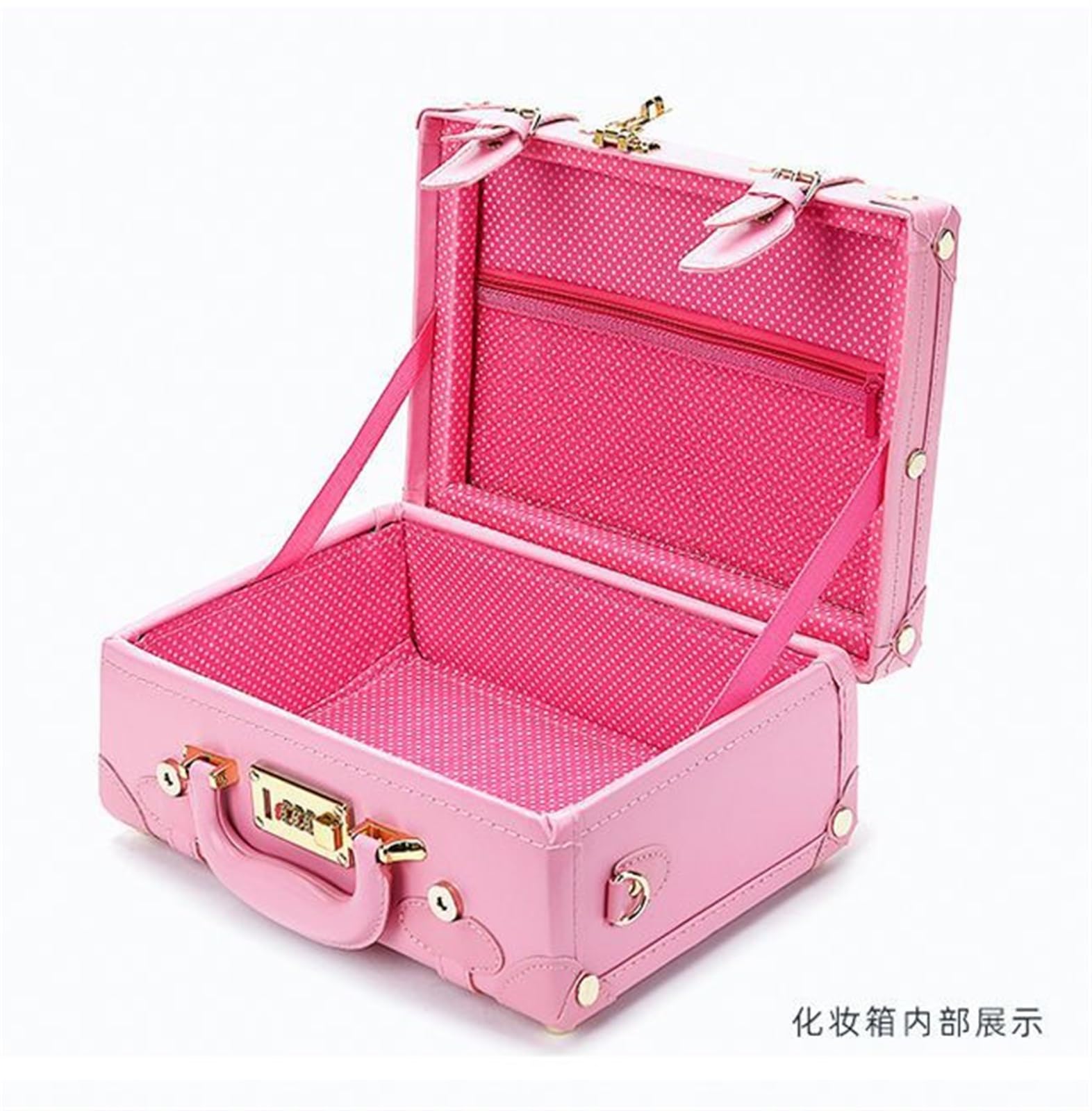 Valigia Bagaglio a mano Set di valigie vintage, 2 pezzi Ruote girevoli Valigie da viaggio rigide Valigie da stiva, 12+20 pollici, Roze/1800