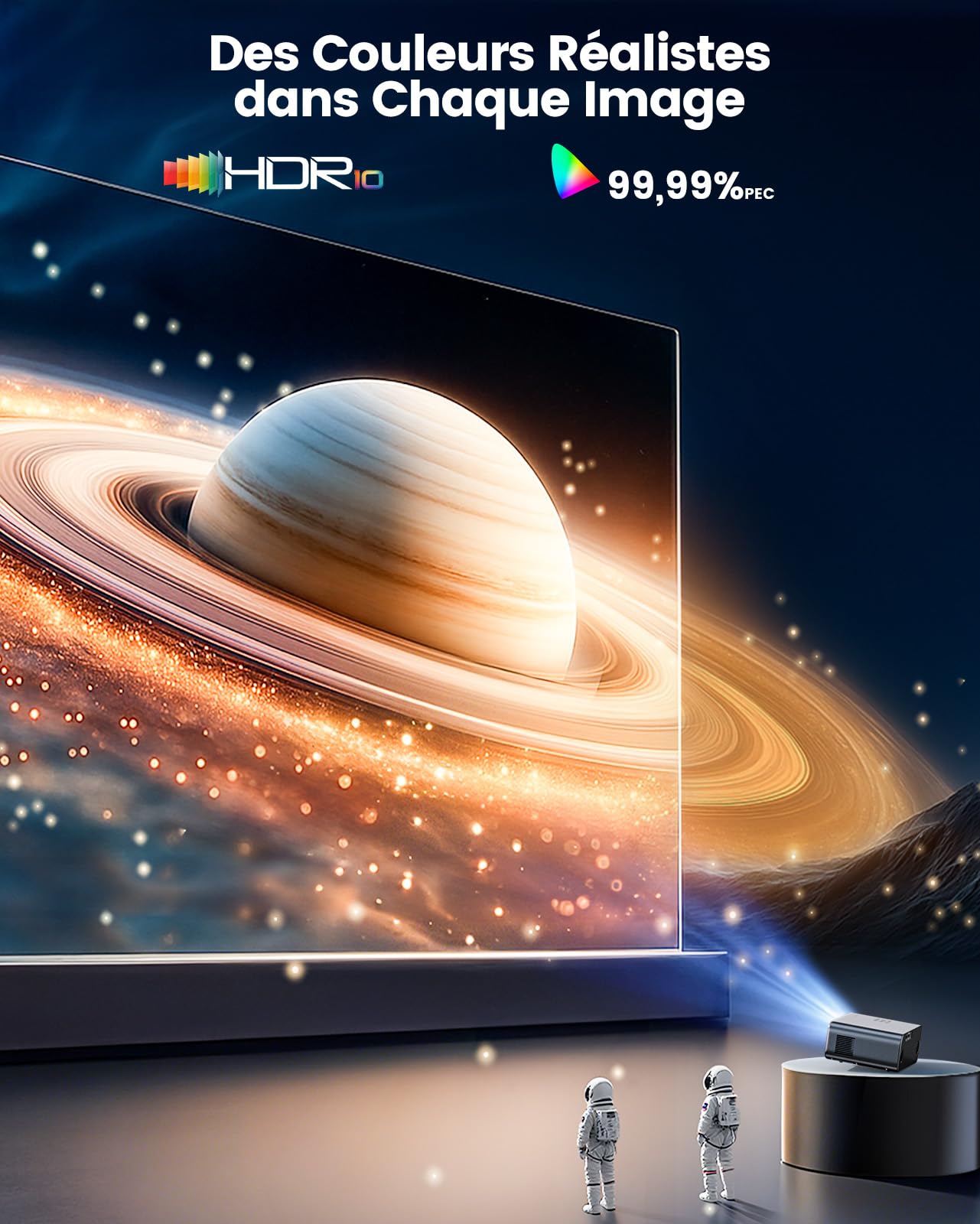 Vidéoprojecteur 4K【Google TV/Dolby】 36000 Lumens Disney+/Netflix Ready Projecteur Portable 4K Auto Focus/Keystone, Contrôle Vocal,HDR10 Projecteur WiFi Bluetooth FHD 1080P Rétroprojecteur Home Cinéma