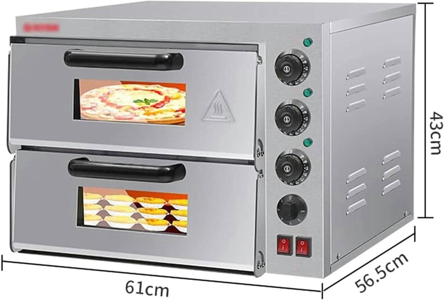 Hot Air Oven, Timer 120 Minutes, Individually Adjustable Heat, Single Layer Double Layer Electric Oven Pizza Oven Cake Bread Tart Oven