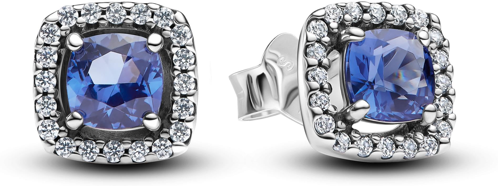 Pendientes Pandora Timeless 293551C01 Halo azul