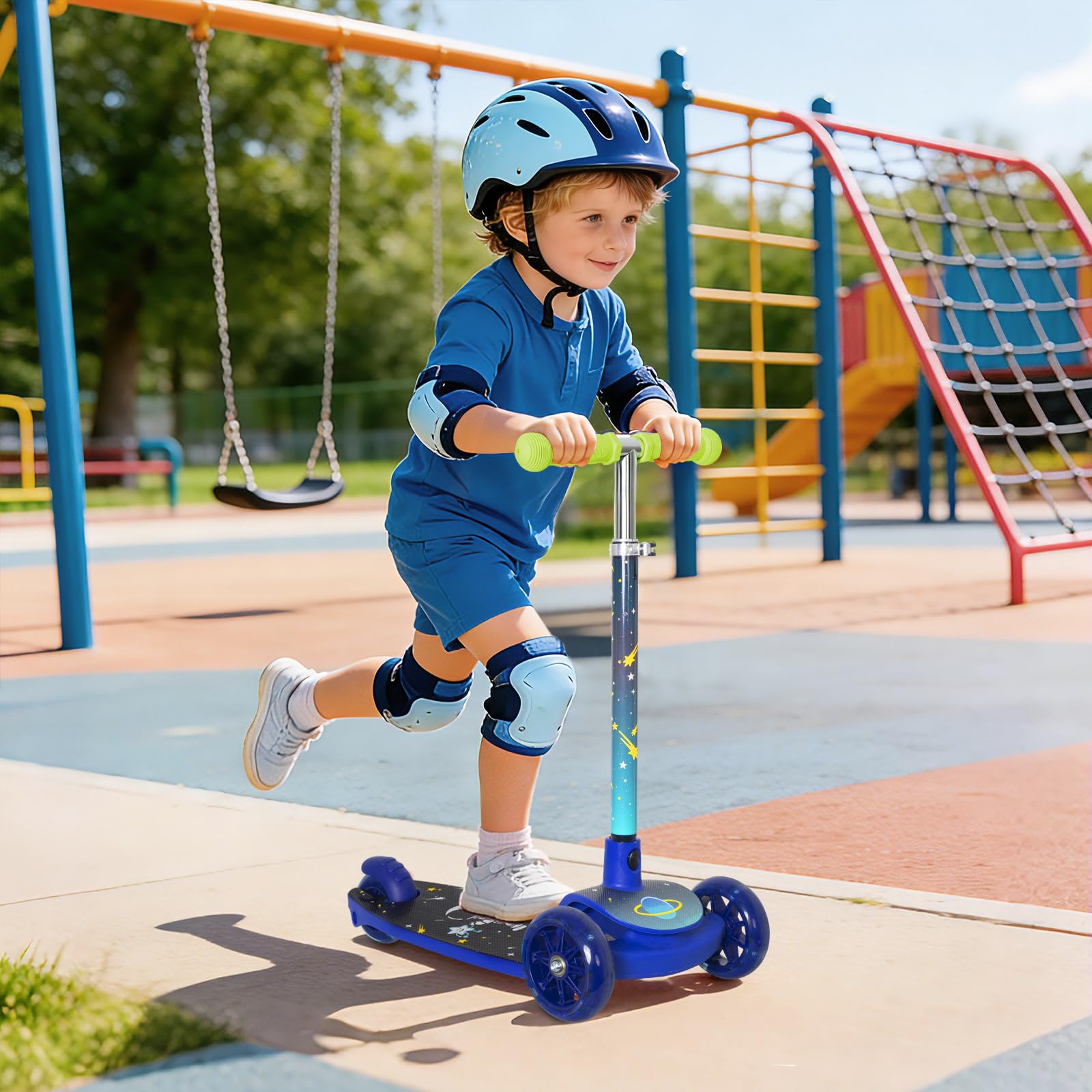 Nattork Kinderoller Roller Kinder LED Leuchtenden 3-6 Jahren Scooter für Jungen Mädchen 2–5 Jahren, rutschfeste Plattform Kinderscooter