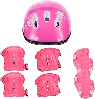 BESPORTBLE Crianças Capacete De Ciclismo 7 Peças Para Meninos Capacete Para Crianças Joelheiras Cotoveleiras Capacete E Cotoveleiras Para Jovens Joelheiras E Cotoveleiras Equipamento De