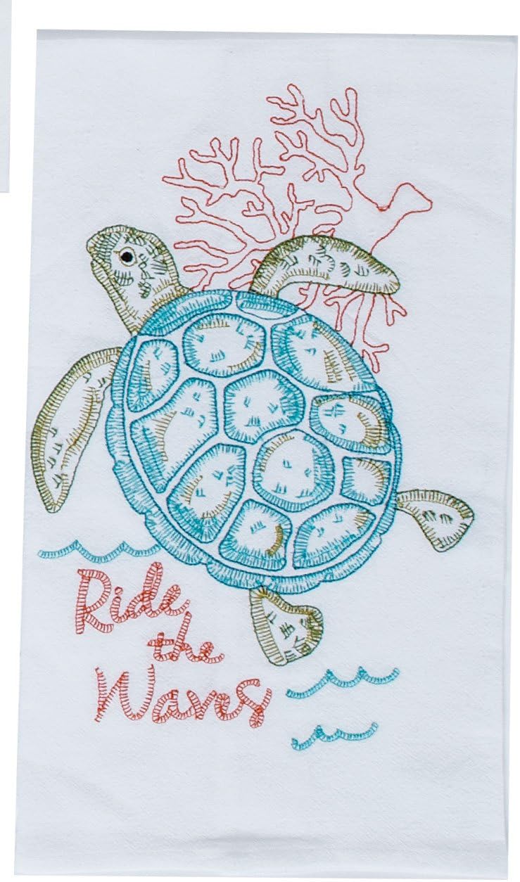 A8554 Sea Turtle Embroidered Flour Sack Towel