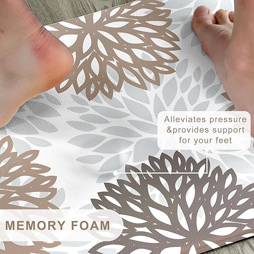 Miniatura 51 de Juego de 2 tapetes de cocina acolchados antifatiga, impermeables, antideslizantes, tapete de espuma viscoelástica, tapete cómodo para fregadero