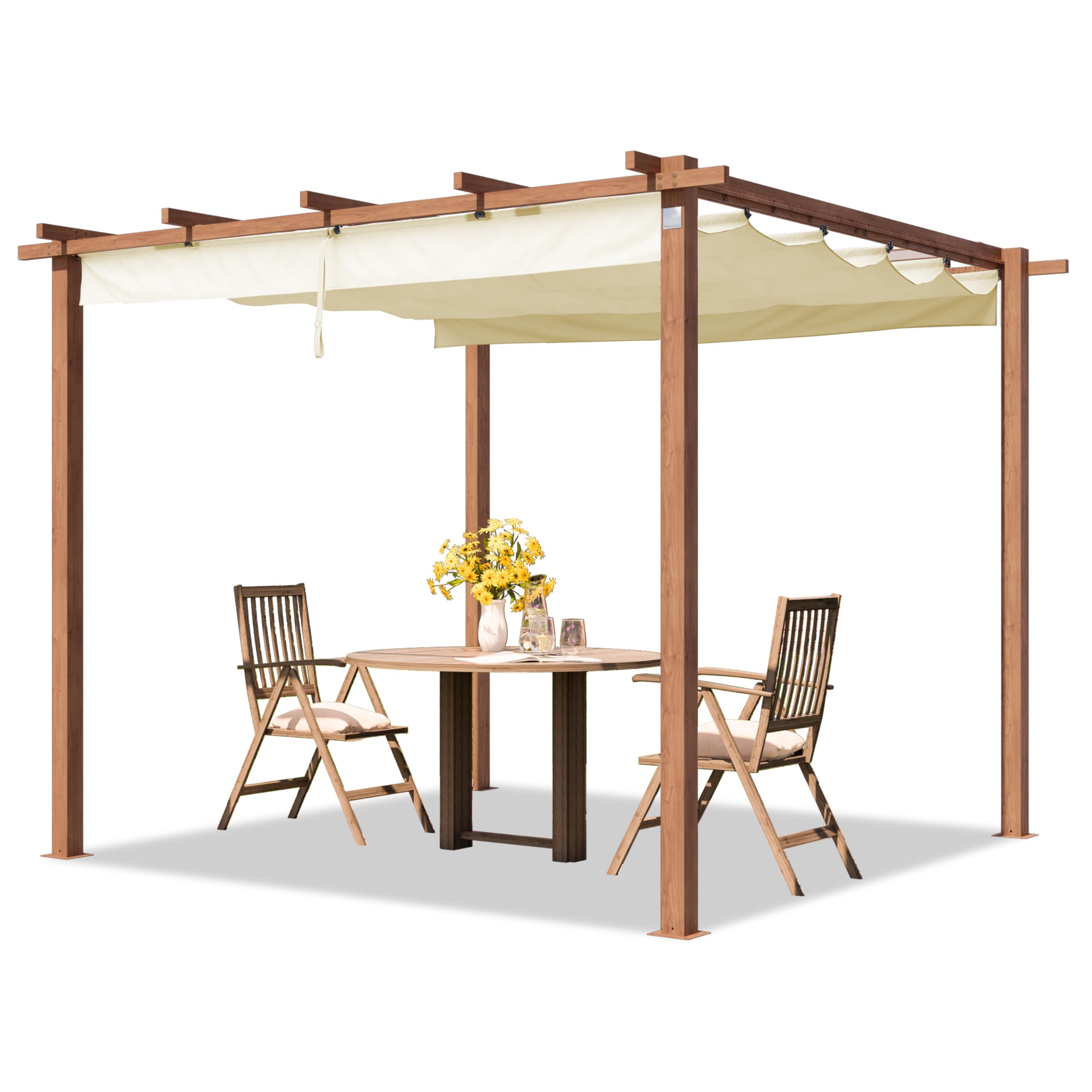 PRIMEYARD Pergola 3x3 m pavillon avec Toit rétractable