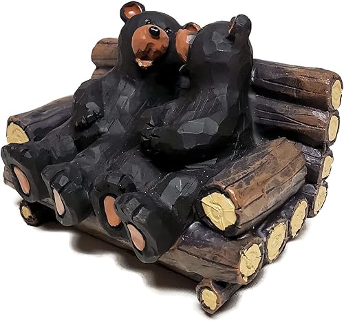 Vista 2 de Figura de pareja de osos en banco