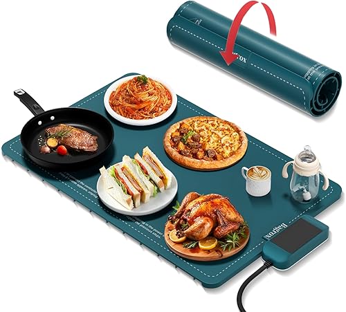 Tapete de calentamiento de alimentos, tapete eléctrico con temperatura ajustable, bandejas de calentamiento para fiestas de buffets, tapete