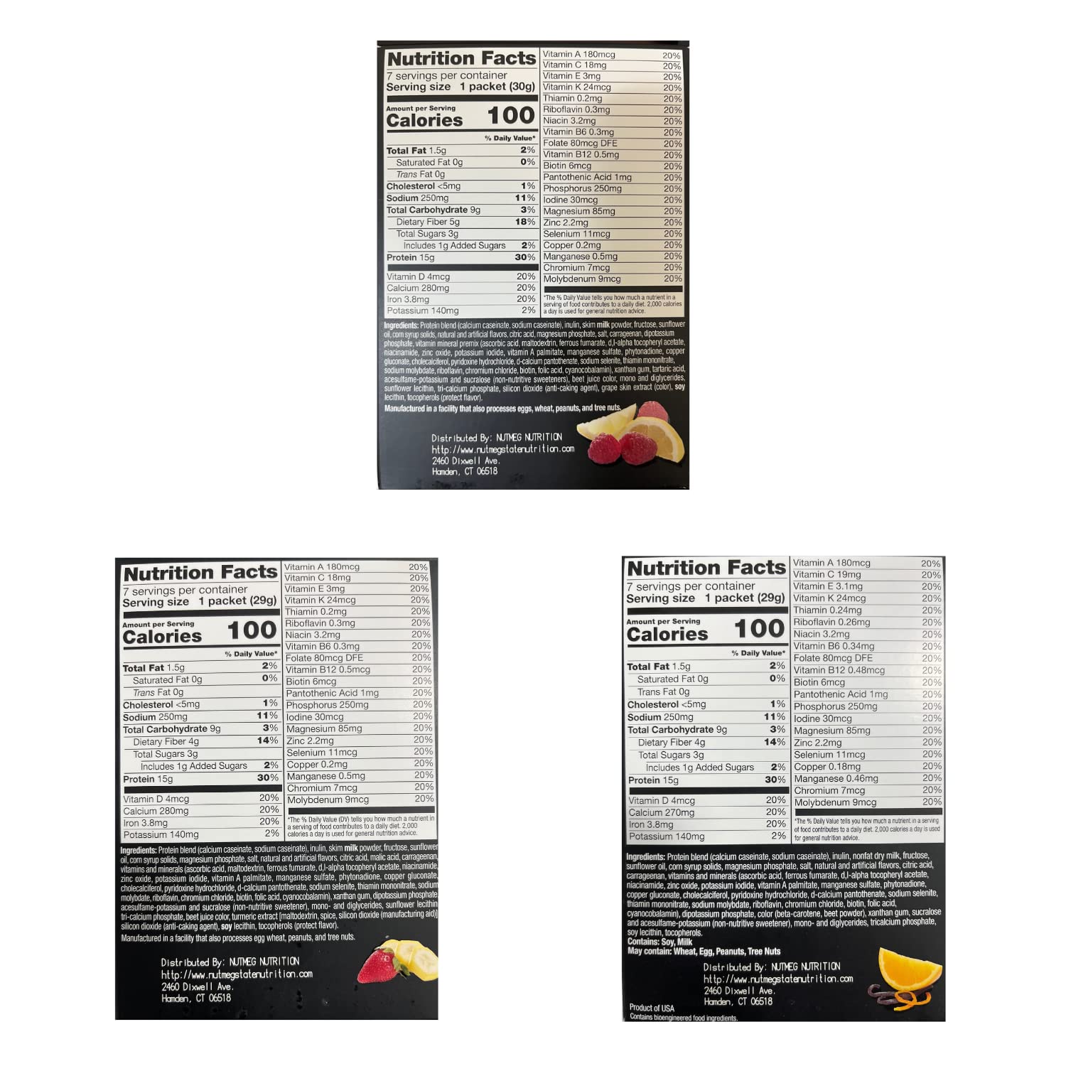 PROTIFIT - High Protein Pudding & Shake Mix 3 Pack, Fruit Bundle: Lemon Raspberry, Strawberry Banana, Orange Creamsicle, Meal Replacement, 7 Servings Per Box, (3 Pack)