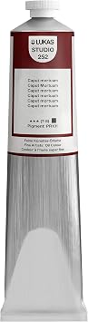 Lukas Studio Artist Oil Color Paints - High-pigment oil paint made with natural binder for artist, painting, more! - [Caput Mortuum - 200 mL]