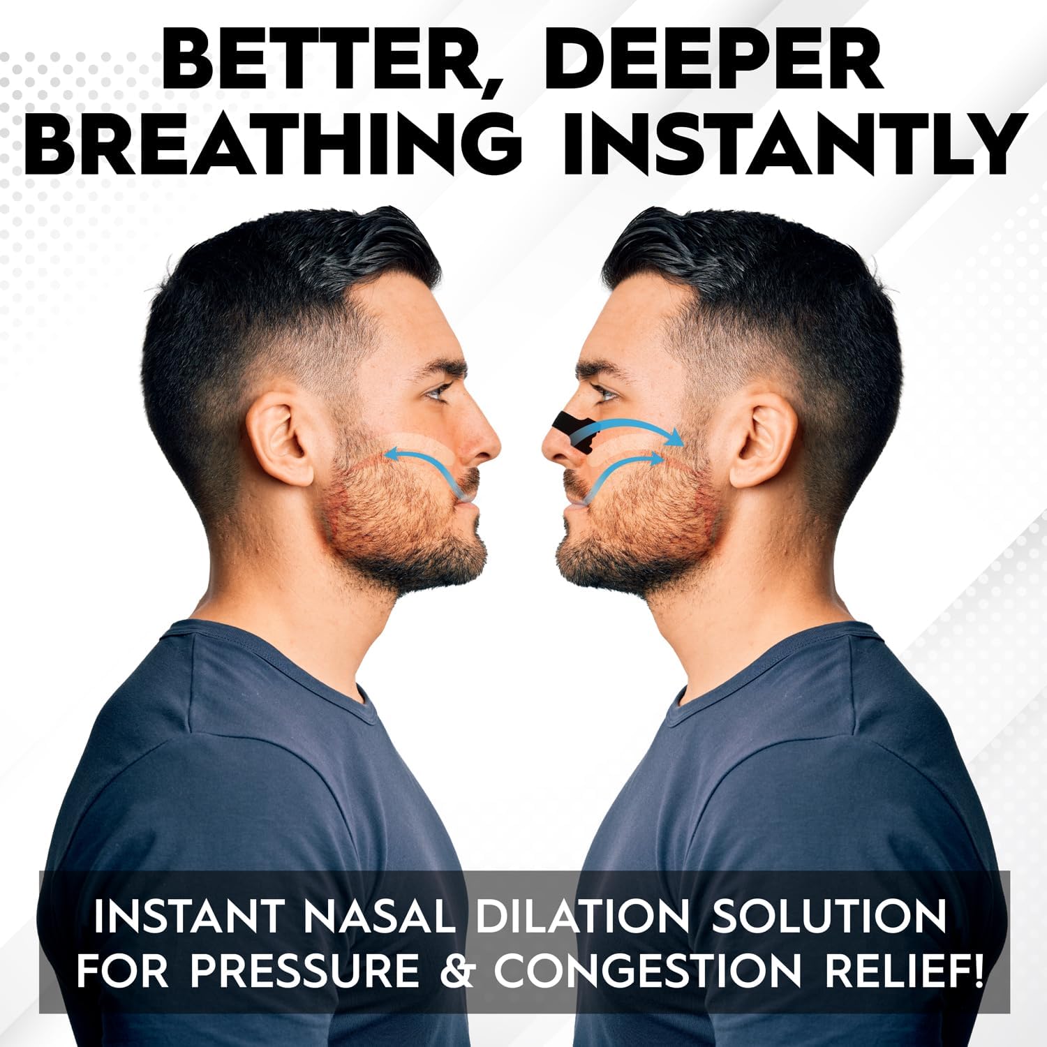 Nose Strips for Breathing (90 Count) – Performance Extra Strength, Oil & Sweat Proof Adhesive – Athletic Nasal Strips for Snoring & Sleep – Wide Body, Universal Fit, Black - Image 2