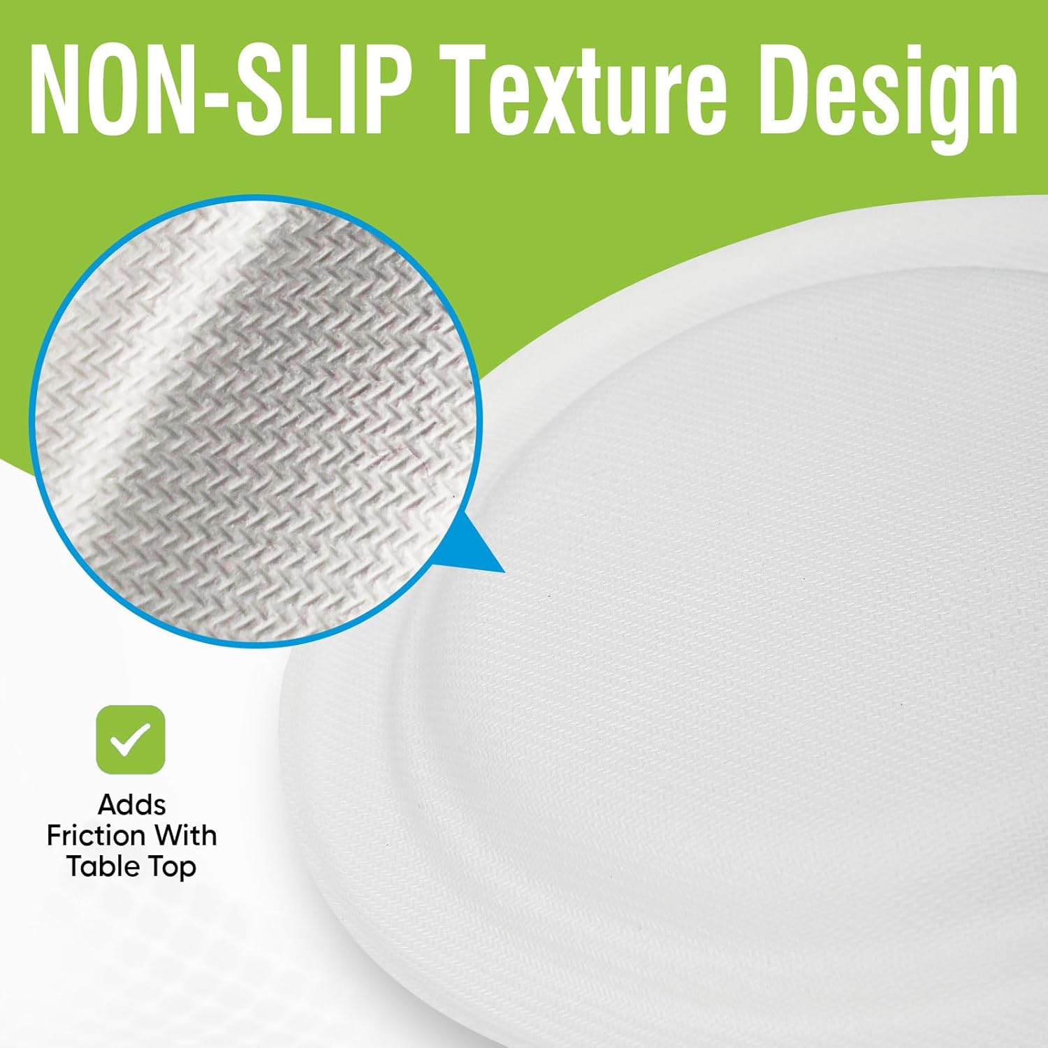 Disposable Large White Paper Plates 9 Inch - 100 Counts Heavy Duty Natural Bagasse Plates, Compostable & Oil-Proof, Microwave Safe for Family Christmas Dinner, Kids Pizza Nights & Fried Chicken Meals - Image 8