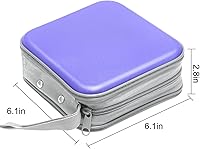 Vista 6 de Soportes para cajas de CD – Plástico duro de 48 capacidades para discos de CD/DVD para coche, hogar, oficina, viajes (lavanda)