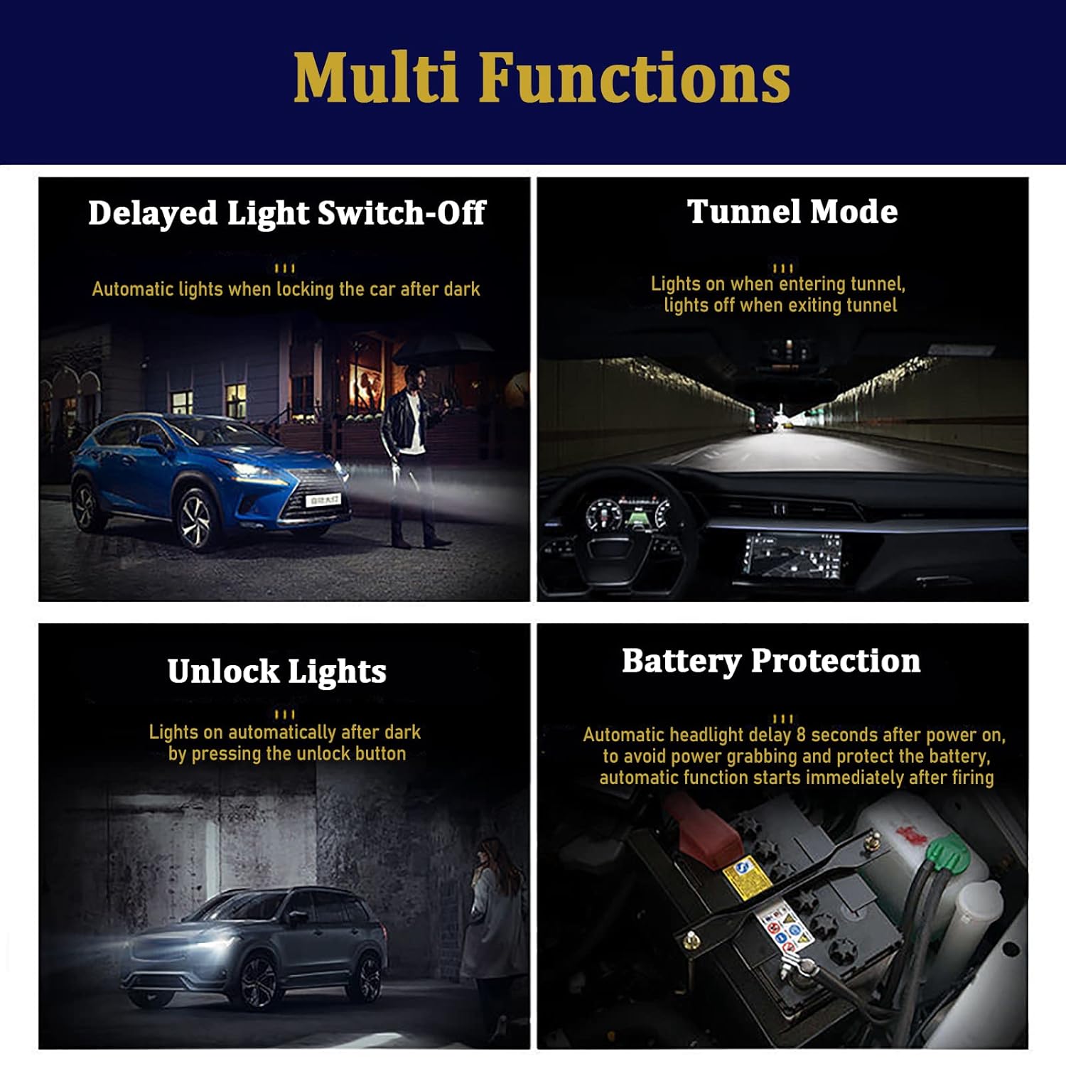 Fydun Head Lamp Switch Knob ABS Auto Headlight Lamp Control Switch Light Sensor Module Black 4.4 * 2.5in for B5 1C0941531 3BD941531 3BD941531A