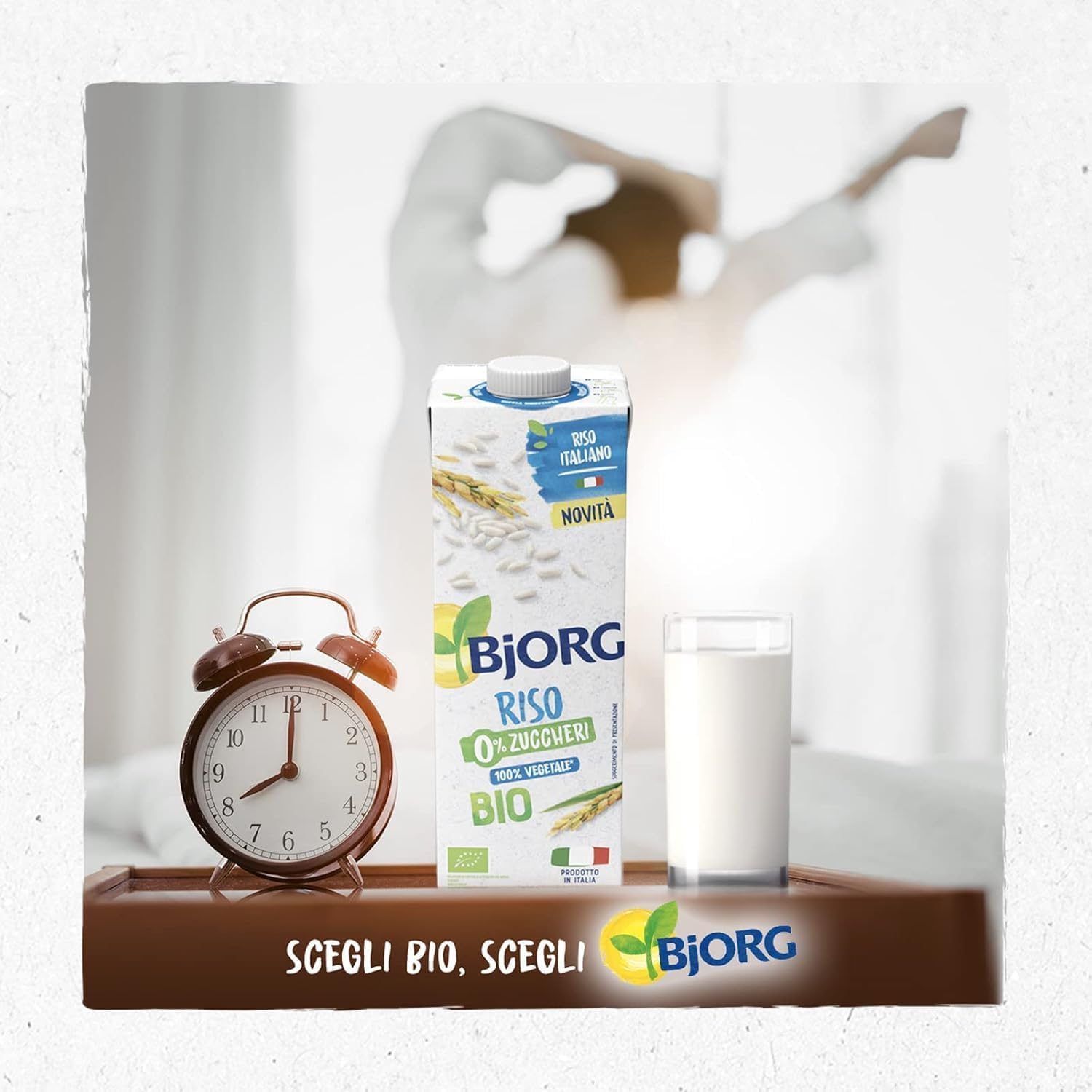 BJORG Bevanda di Riso Biologico 0% Zuccheri, Bevanda Vegetale a Basso Contenuto di Grassi, 100% Ingredienti di Origine Vegetale, Senza Glutine, Vegan, Prodotto in Italia, 1L
