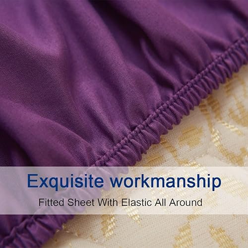 Miniatura 7 de Sonoro Kate Juego de sábanas de microfibra supersuave de 1800 hilos, lujosas sábanas egipcias para colchón de 18 a 24 pulgadas de profundidad,