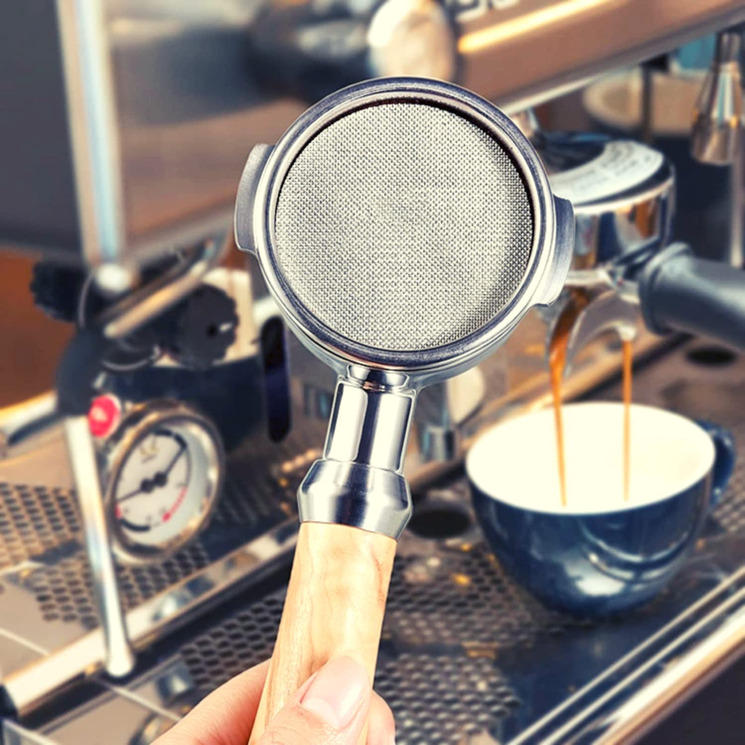 2 Schermi Portafilter Per Caffè Espresso 53,5 Mm | Acciaio Inox 316L | Spessore 1,7 Mm, 150 Micron | Migliora L'Estrazione - 3