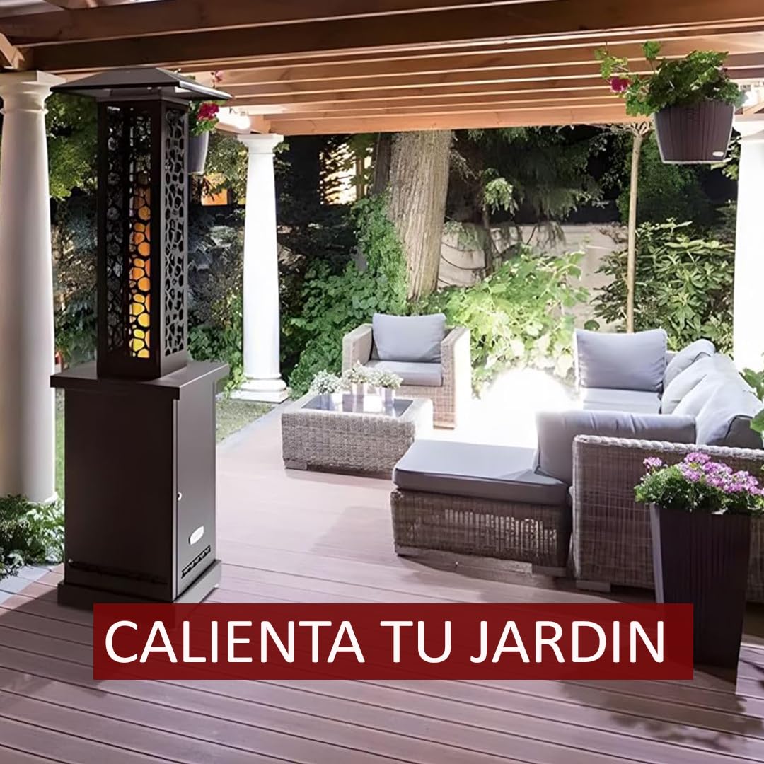 Estufa Exterior de Pellet, Calentador de jardín, 12,2kW, Acero inoxidable