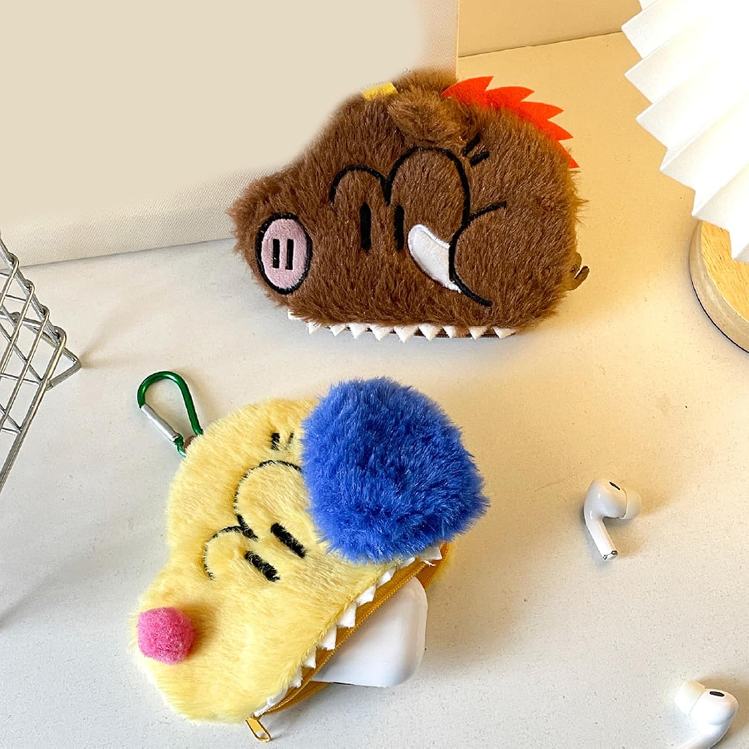 Lovely Pigs Coin Purse Headphone Storage Bag Change Bag Charm Animal Pouches Plush Dog Wallet for Girl Small Wallets Lovely P