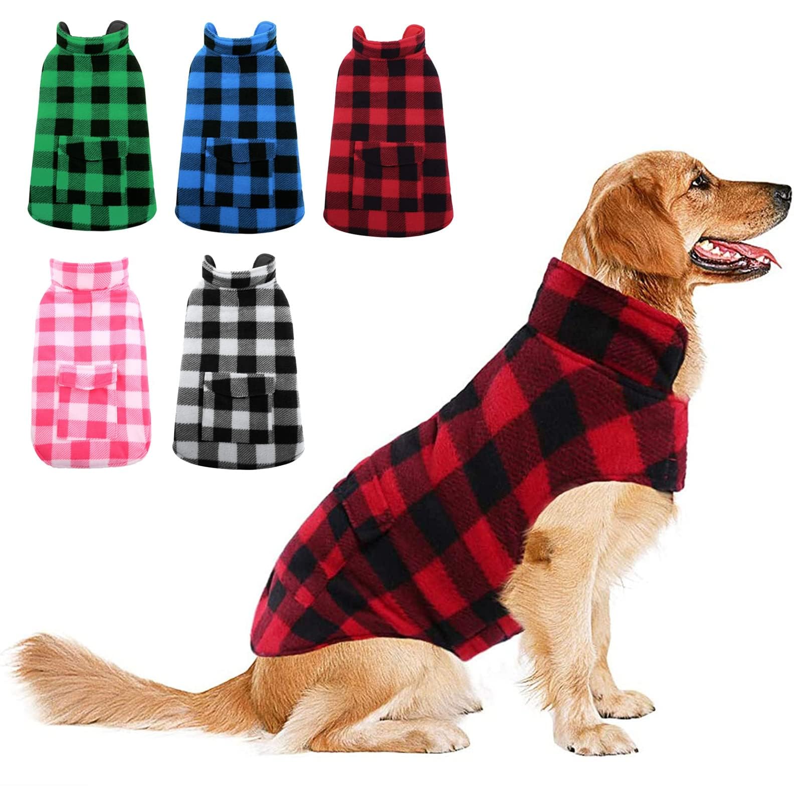 ASENKU Cappotto Cane Impermeabili Invernale, Cappottino Cane Reversibile Antivento Freddo Taglia Media M, Calda Giacca per Cani,Gilet per Cani con Fodera in Lana Protegge Dal Freddo