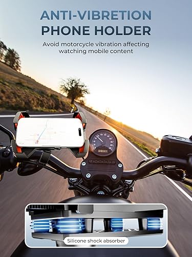 Miniatura 3 de Soporte de teléfono para motocicleta, soporte giratorio de 360, abrazadera de manillar de montaje de teléfono de bicicleta con bloqueo 1S, soporte
