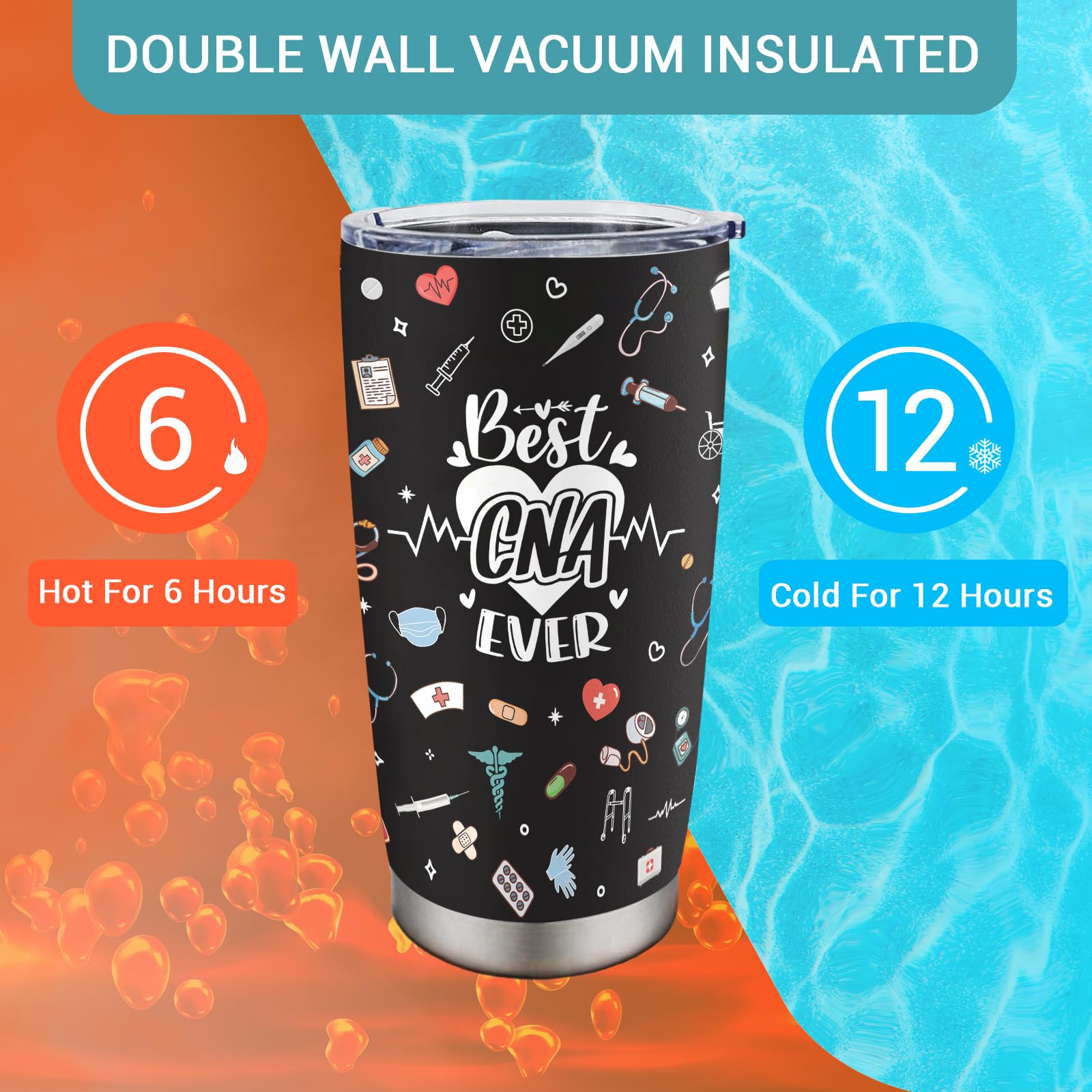 CNA Gifts Tumbler 20oz, CNA Week Gifts 2025, Certified Nursing Assistant Gift, CNAs Appreciation Gift for Women/Men, Best CNAs Ever presents for Graduation