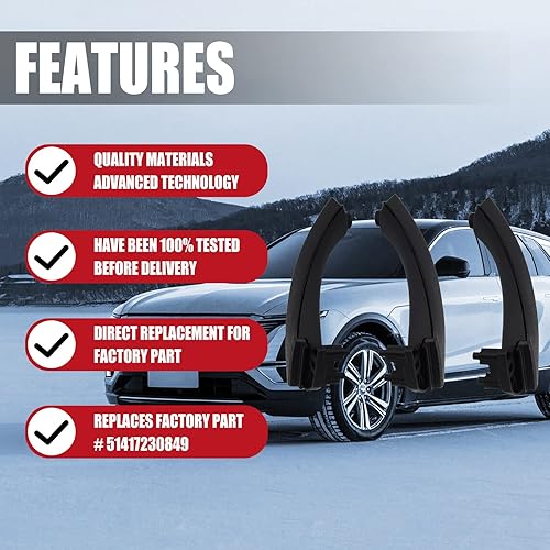 Miniatura 2 de Cubierta interior y exterior de la manija del tirador del panel de la puerta, 3 pares de repuesto para BMW E90 E91 E92 E93 3 Series 323 325 328 330