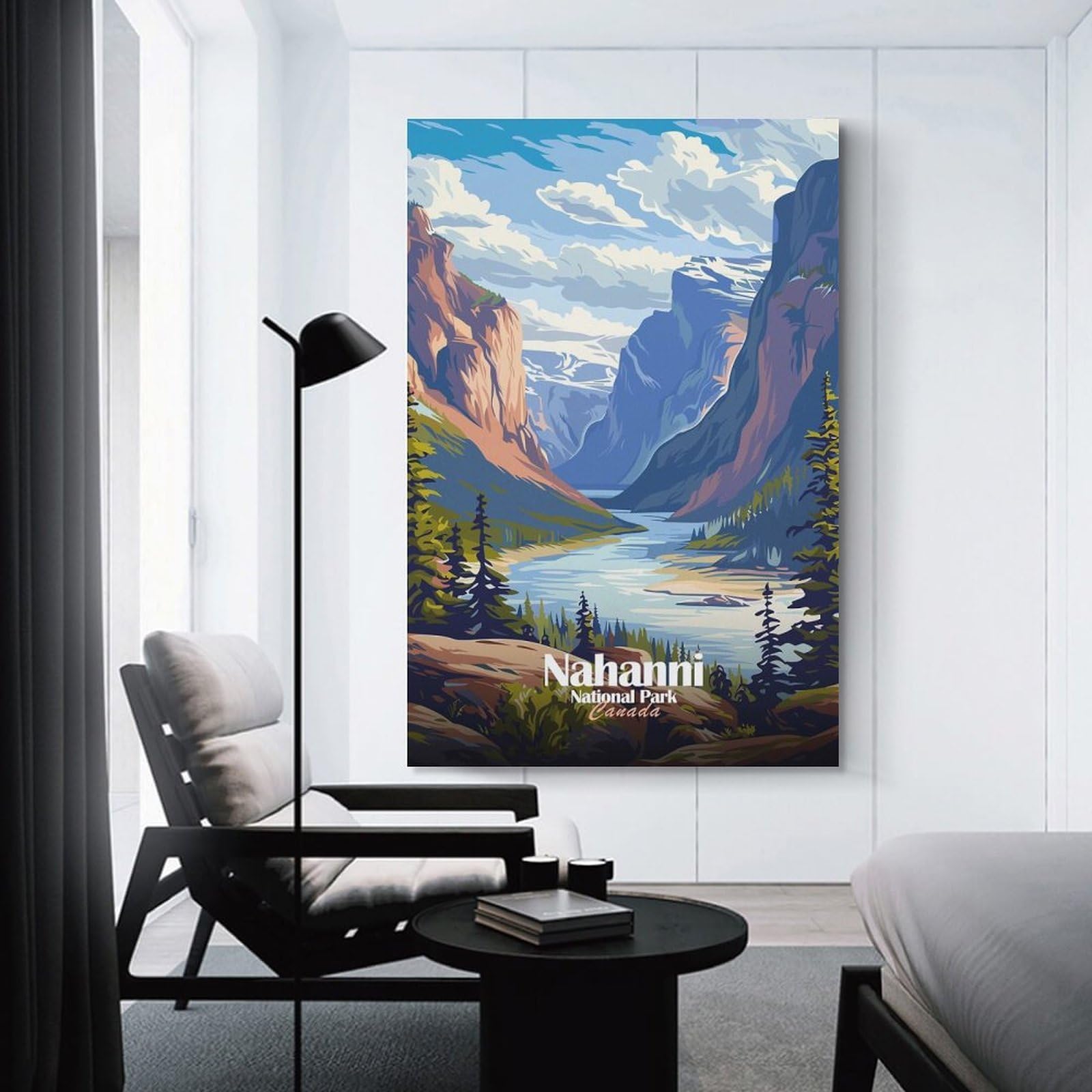 Junmoney Nahanni National Park Canada Landscape Art Canvas Wall Picture 12x18inch(30x45cm), for Contemporary Homes, Apartments Or Offices, Wall Decor with Flexible Room Appeal