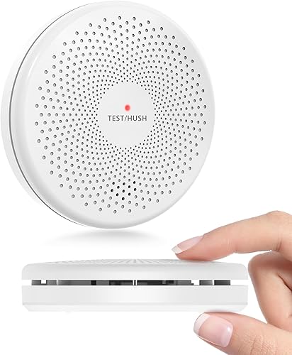 Detector de humo y monóxido de carbono, batería de 10 años, alarma ultrafina de humo y CO con botón grande de pruebasilencio, fácil instalación