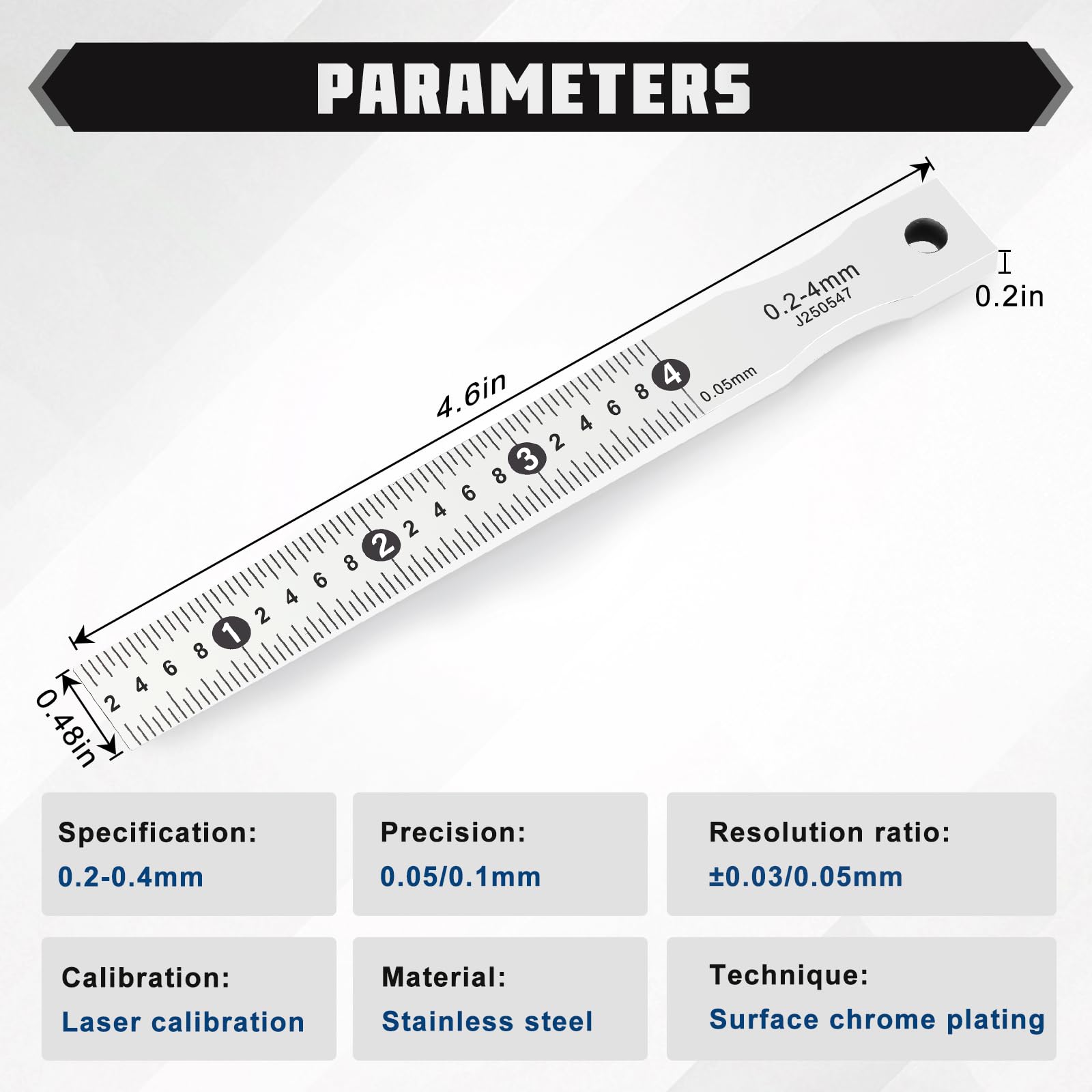 0.2-4 mm Calibre de espesores de cuña Calibre de holguras Calibre de cuñas Calibre de cuña Gap Feeler para la medición de la planicidad/nivelación/espacio