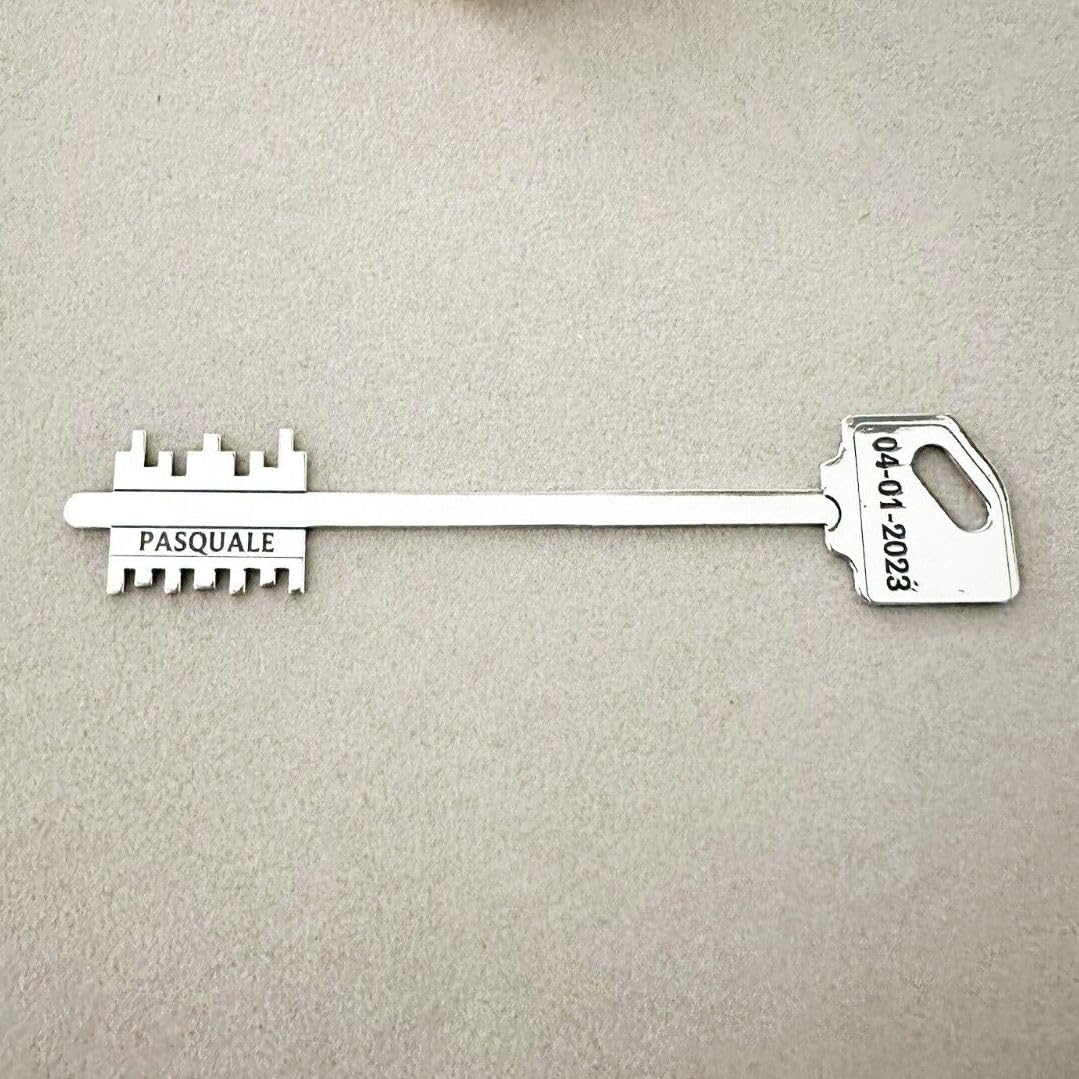 Ciondolo Chiave Portafortuna Argento 925 Rodiato MADE IN ITALY Fatto a mano Personalizzato Personalizzabile