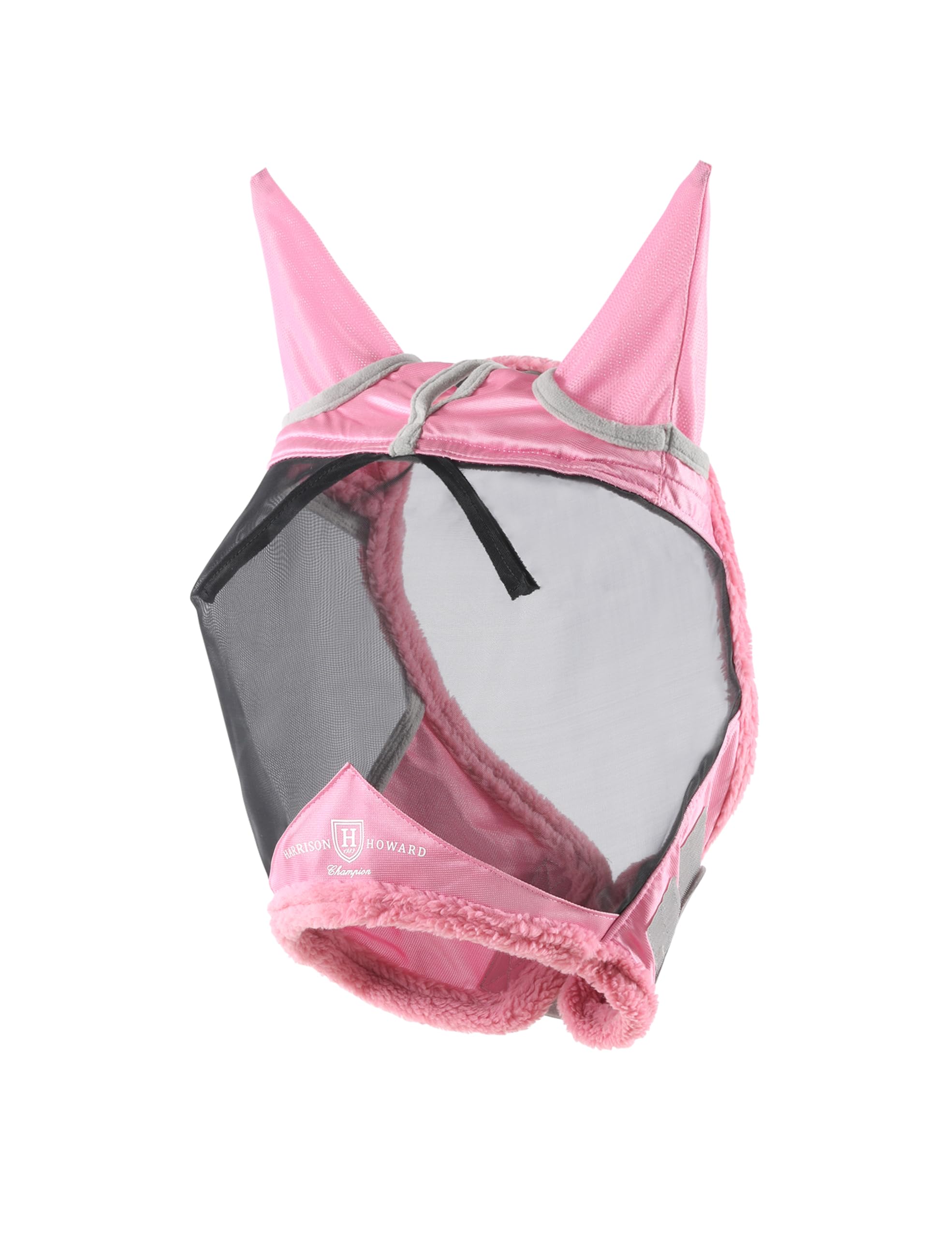 Harrison Howard Horse Fly Mask UV Protective Fine Mesh with Extra Wool Soft Touch on Skin Fly and UV Protection Light Pink S