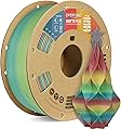 OVERTURE Filament PLA Matte 1.75mm Rainbow, 1kg(2,2lbs) Neatly Wound Surface Mate Filaments pour Imprimante 3D FDM, Précision dimensionnelle +/- 0,02 mm (Mat Arc-en-ciel)