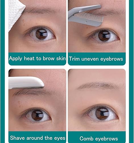 Miniatura 6 de Jetset Essentials - Tijeras para cejas, recortadora de acero inoxidable Browmaster, tijeras para cejas con peine, tijeras para recortar cejas,
