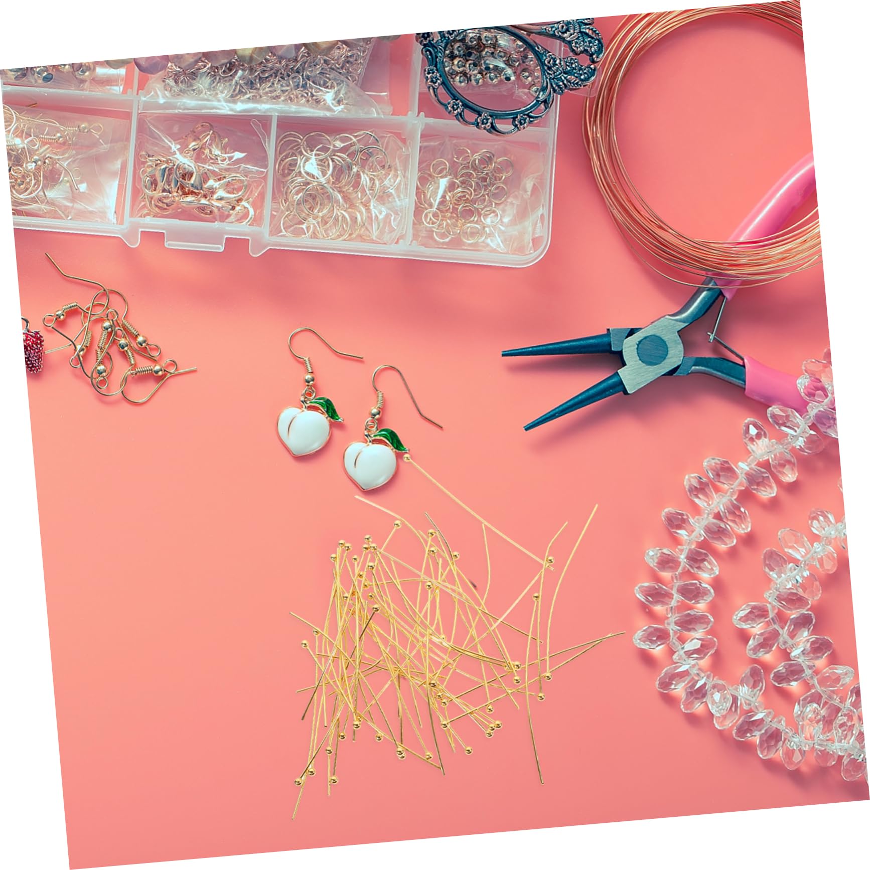 HOODANCOS DIY Necklace Earring Pins Set 50pcs Stainless Steel Jewelry Making Pins for Beads Jewelry Crafting