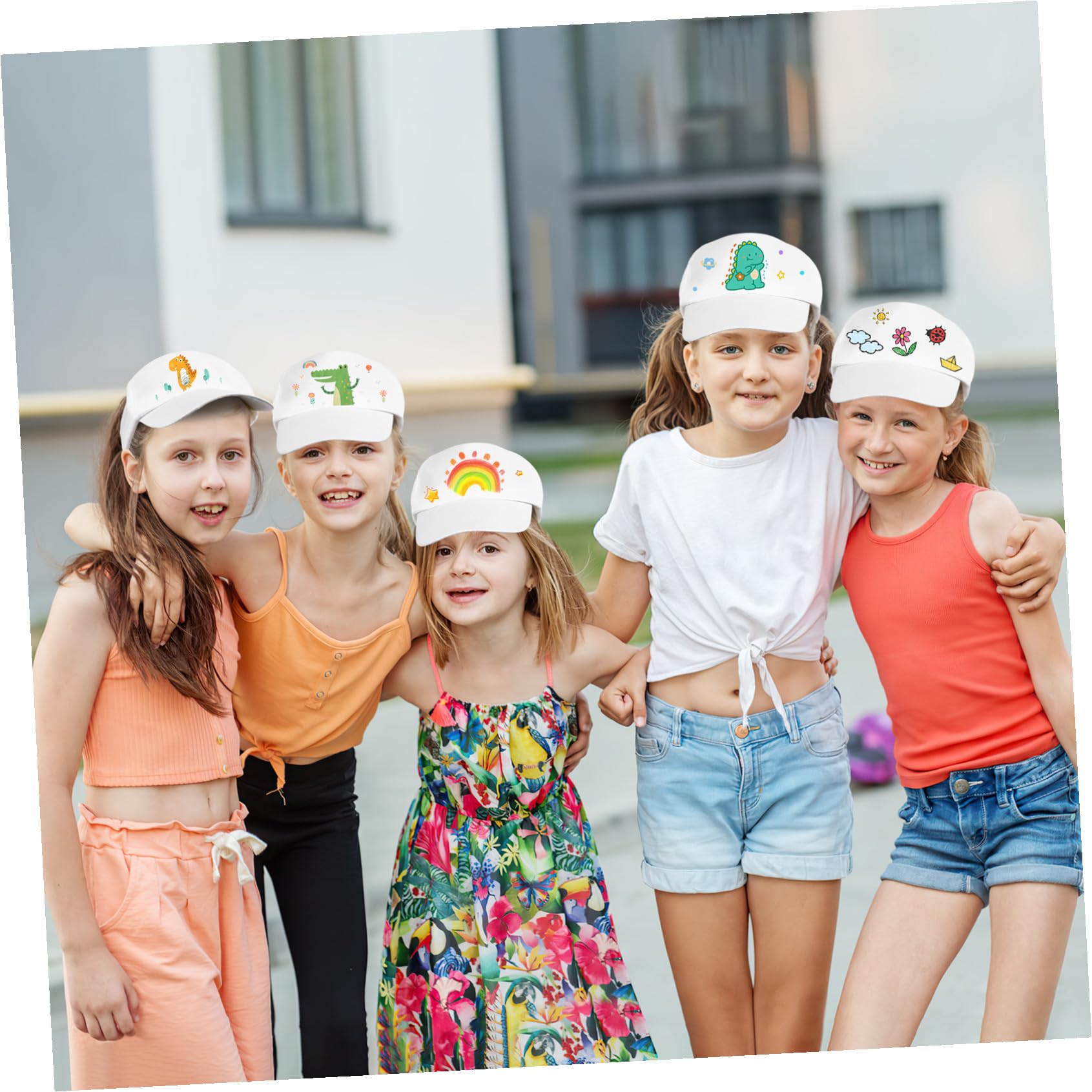 Alipis Confezione da 10 Cappellini da Baseball per Bambini, Verniciabili, Ideali per Progetti Artistici E Creativi Fai-da-Te, Cappellini con Visiera Neutri per L'uso Quotidiano.