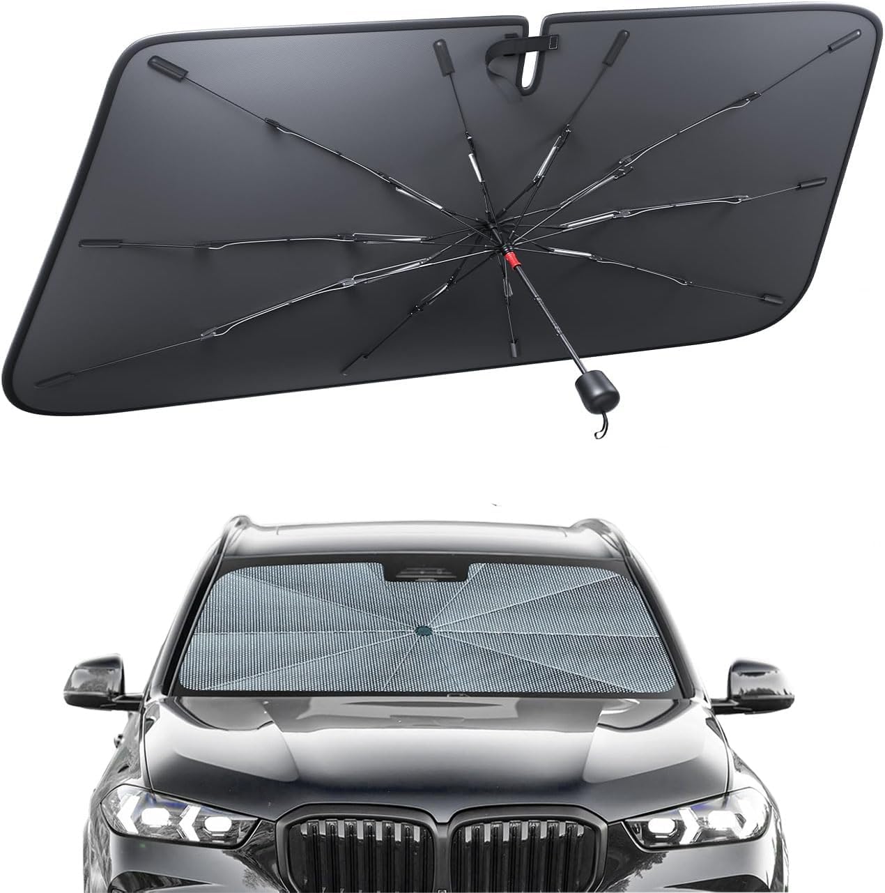 Parasole Auto Tipo Ombrello Pieghevole con Custodia – Coprisole Parabrezza Interno Riflettente Anti-UV, Protezione Solare per Cruscotto, Auto SUV Furgoni, Installazione Rapida, Argento Parasole Auto Tipo Ombrello Pieghevole con Custodia – Coprisole Parabrezza Interno Riflettente Anti-UV, Protezione Solare per Cruscotto, Auto SUV Furgoni, Installazione Rapida, Argento