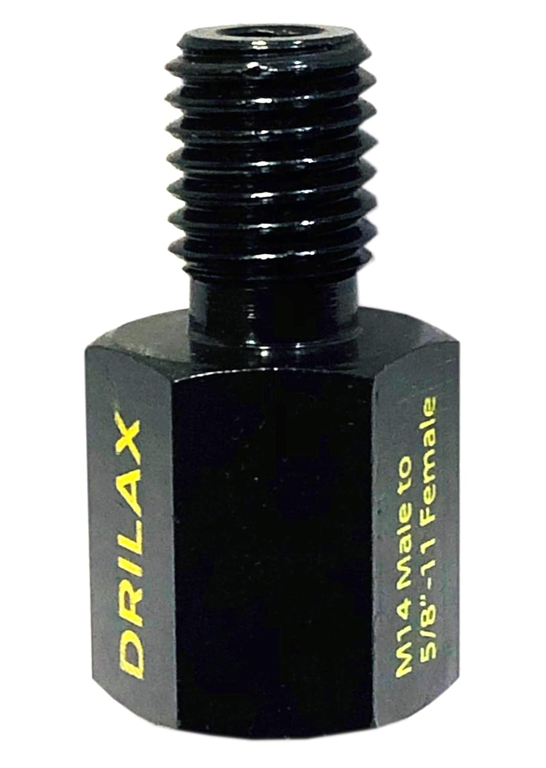 Drilax M14 Male to 5/8"-11 Female Angle Grinder Adapter – European to North American Thread Converter for Diamond Core Bits, Polishing Pads & Grinding Wheels – Solid Steel Attachment