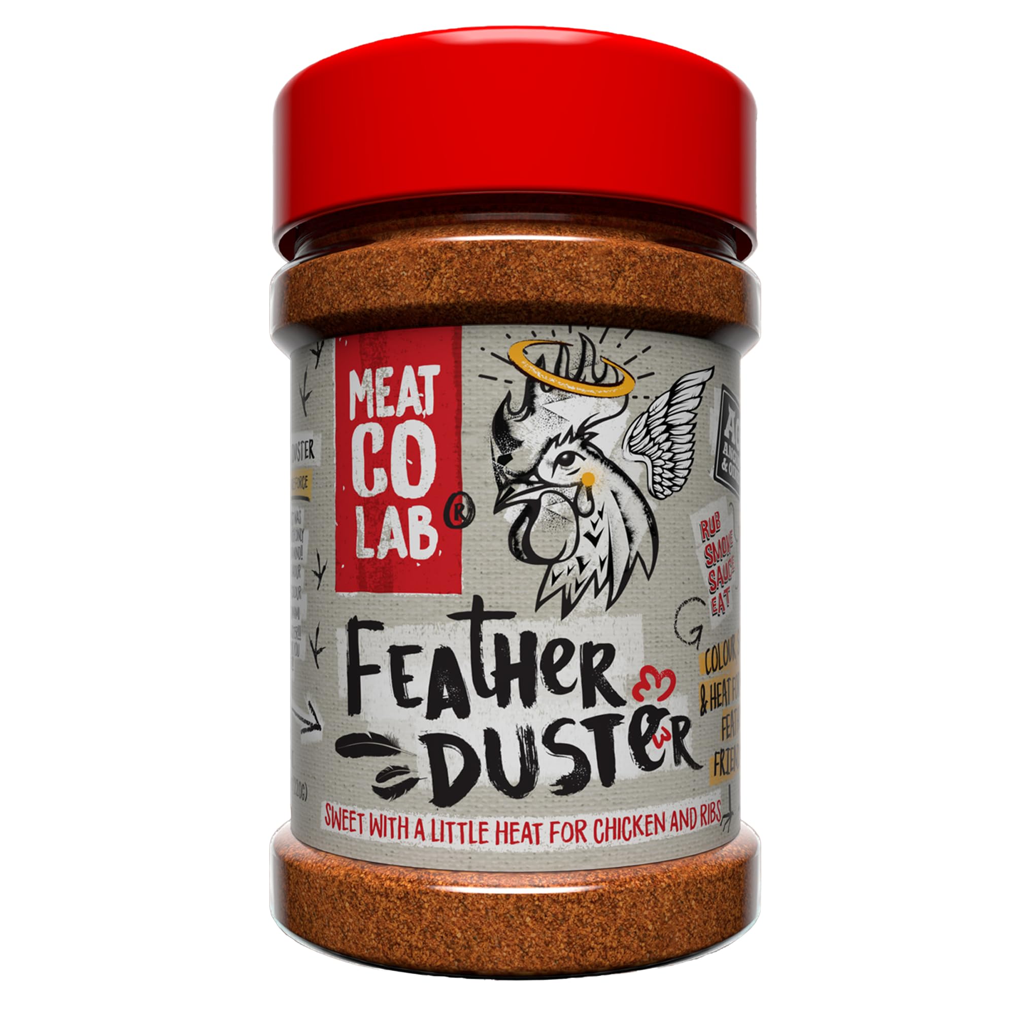 Angus & Oink | Feather Duster Chicken BBQ Rub | Orange, Paprika, Chipotle and Lemon Pepper Seasoning, Perfect For Chicken | Gluten-Free, Vegan Friendly | 200g