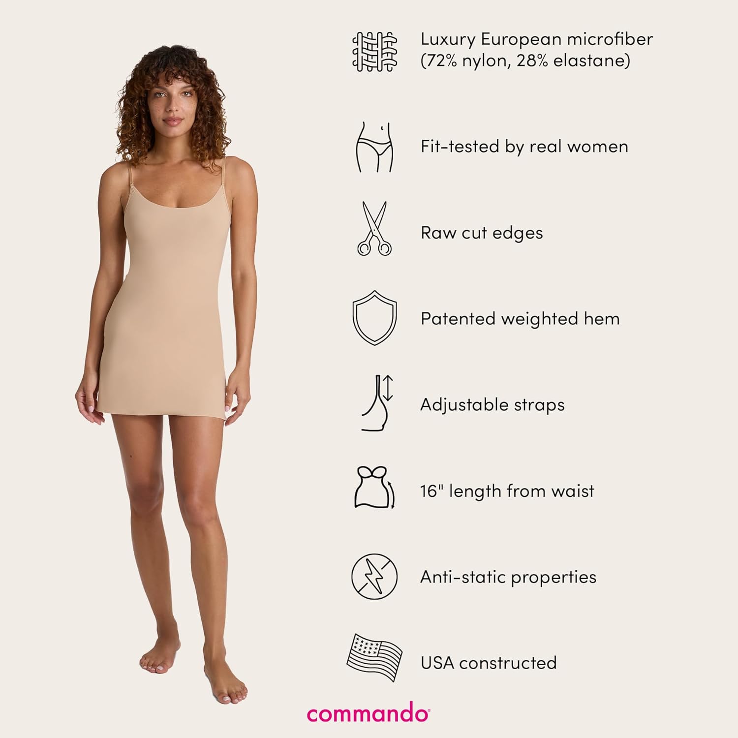 commando - Classic Mini Cami Slip | Short Full Slip Perfect for Sheer Dresses | Anti Static | Smooth, Barely-There Feel - Image 4