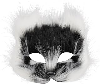 SAFIGLE Therian Mask Plush Cat Fox Mask Therian Realistic Therian Cat Mask 2023 Therian Stuff Animal Mask Halloween Mask Masquerade Mask Cosplay Costume
