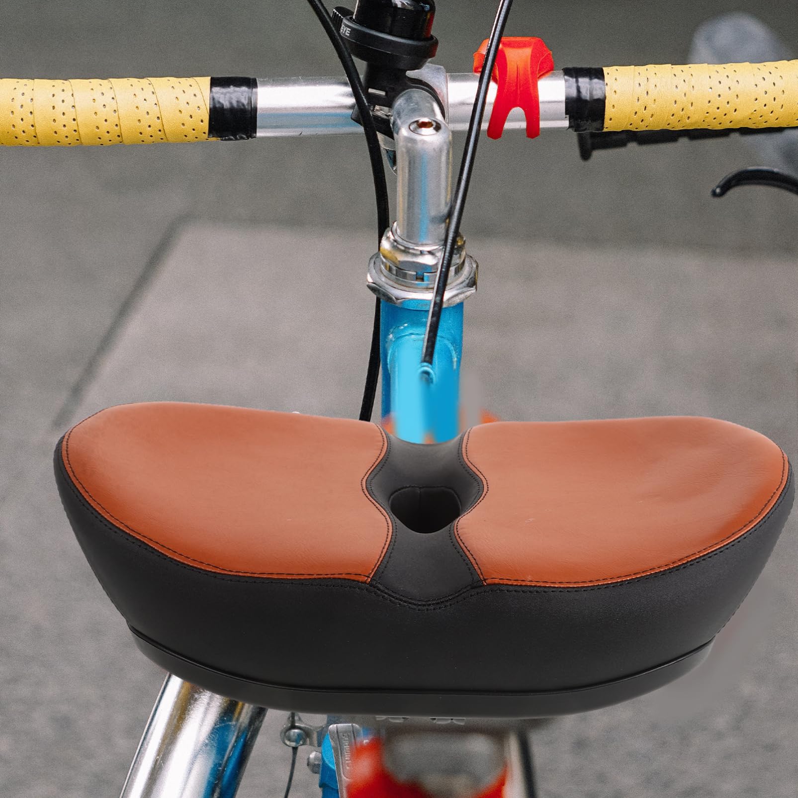 Selle de Vélo sans Nez, Large, en Mousse PU, pour Vélo Électrique | Rembourrage Ergonomique, Nettoyage et Entretien Faciles, pour Vélo de Route, Installation Simple