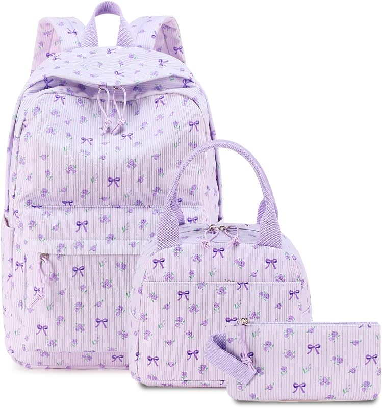 School Backpacks for Teen Girls Bookbags Lightweight Kids Backpack School Bags Set with Lunch Box Pencil Case