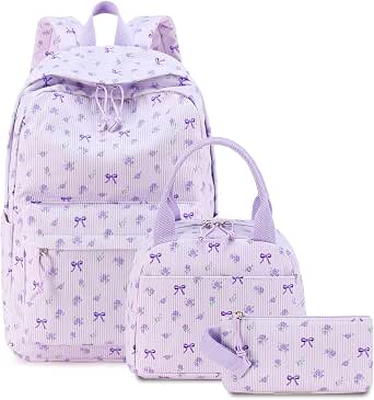 BTOOP School Backpacks for Teen Girls, Lightweight Kids Bookbag Set with Lunch Box and Pencil Case