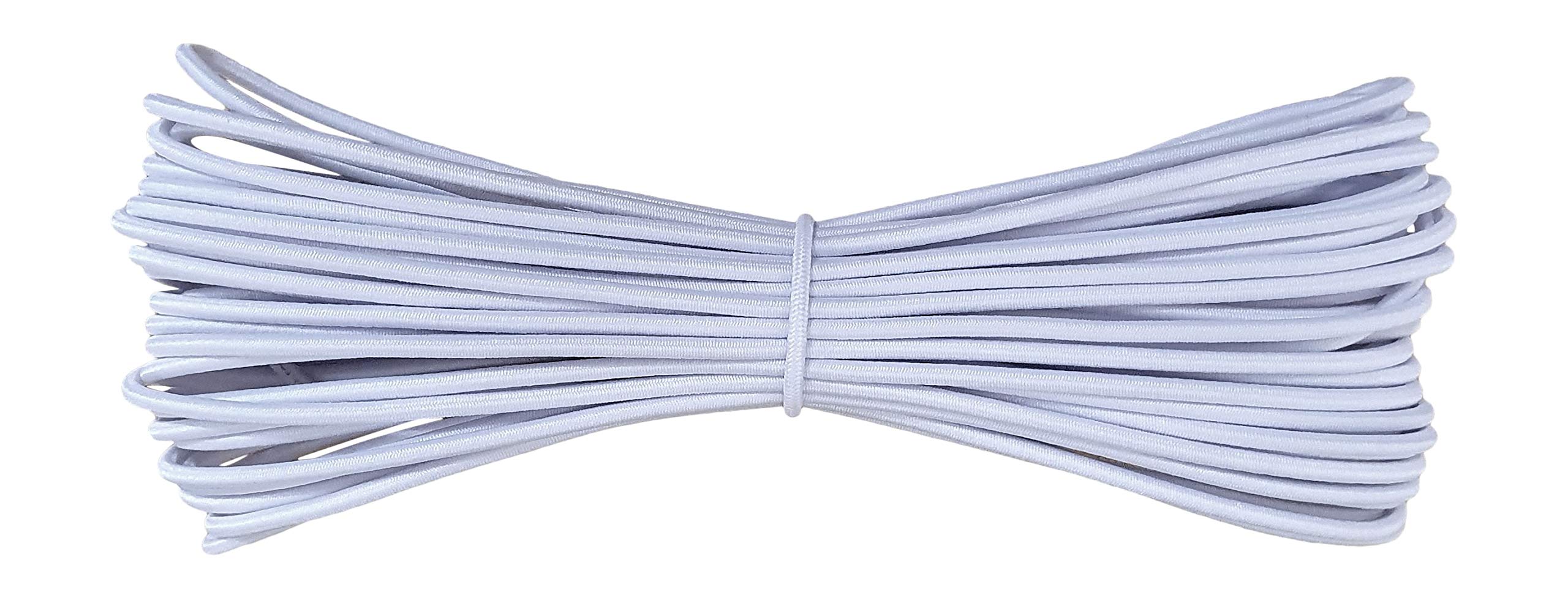 Round Elastic Cord - 2 mm Diameter - White - 30 metres — image 1