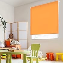 Blindecor Ara | Tenda a rullo traslucida tinta unita – Arancia, 80 x 175 cm (Larghezza x Altezza) | Dimensioni del tessuto 77 x 170 cm | Tenda per interne