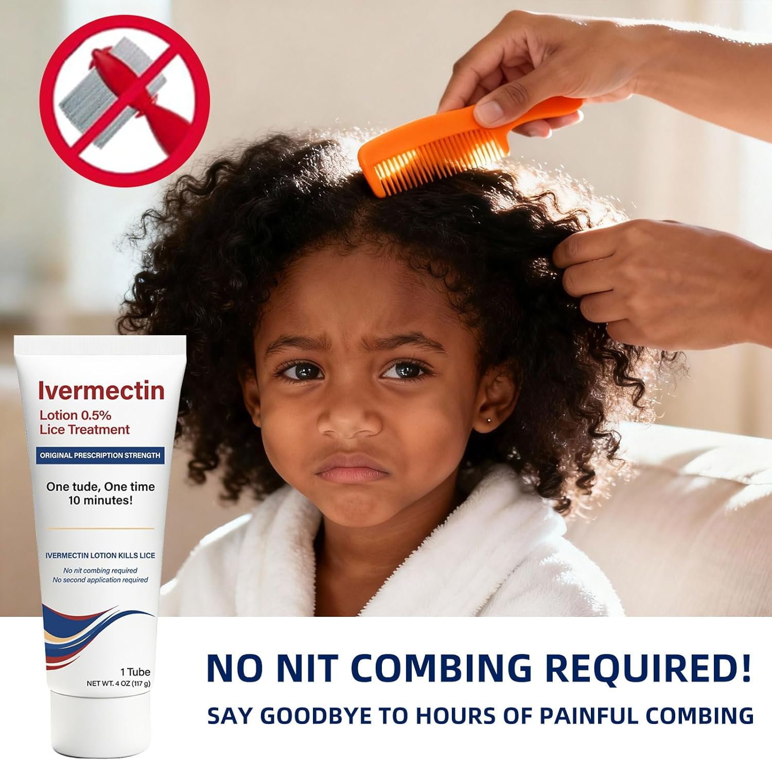Ivermectin Lotion 0.5% Head Lice Treatment - Prescription Strength for Super Lice & Eggs - No Nit Combing Required - Single Application, 10-Minute Fast Acting Formula - Gentle for Kids (4 Fl Oz) - Image 2