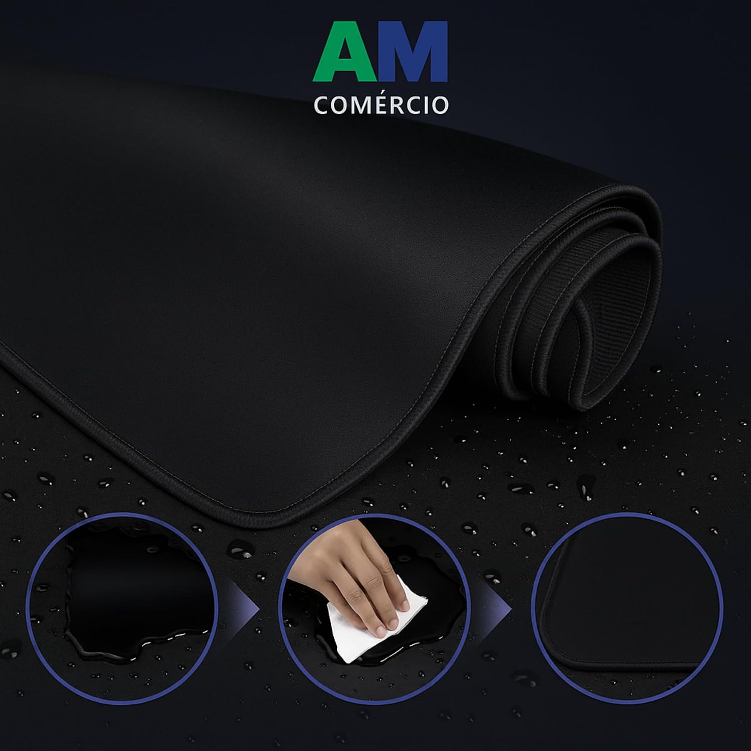 Mousepad Gamer XL Premium 90×40cm – Extra Grande, Antiderrapante, Resistente à Água e com Borda Costurada