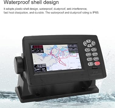 Acouto 5in Marine GPS Chartplotter 5in Color TFT LCD Screen with 480x272 Resolution IP64 GPS Navigator for Boats with Xinuo Map System Wide Voltage DC12-36V